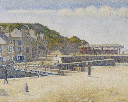 贝辛港`Port~en~Bessin (1888) by Georges Seurat