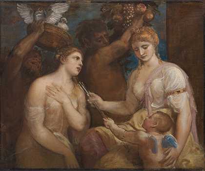 维纳斯与丘比特寓言`Allegory of Venus and Cupid (c. 1600) by Follower of Titian