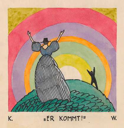 他来了！`Er kommt! (around 1921) by Karl Wiener