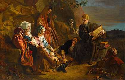 苏格兰改革者最早的集会`The Earliest Congregation of Scottish Reformers (1862) by James Drummond