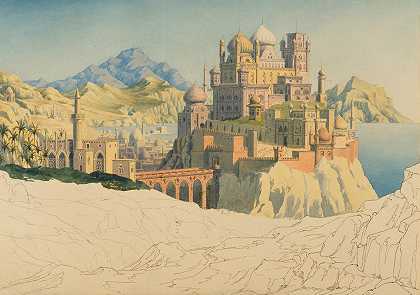 伊斯兰城市的愿景`Vision of an Islamic City (ca. 1830 – 1835) by Friedrich Maximilian Hessemer
