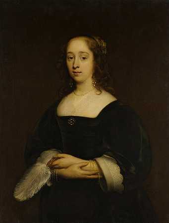 女人的肖像`Portrait of a Woman (1648) by Cornelis Jonson van Ceulen