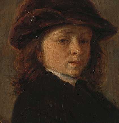 男孩的肖像`Portrait of a Boy (c. 1648 ~ c. 1655) by Adriaen van Ostade