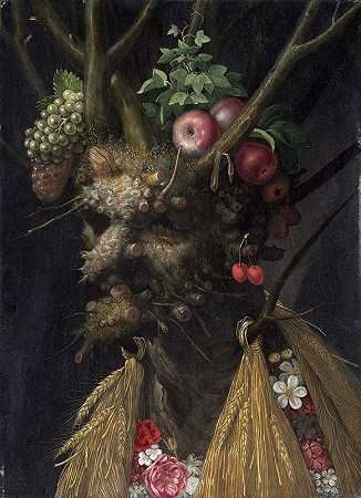 一人四季`Four Seasons in One Head (C. 1590) by Giuseppe Arcimboldo