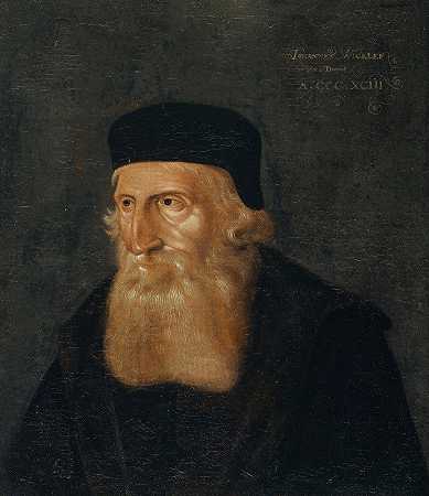 约翰·威克利夫的肖像`Portrait of John Wyclif (1591) by Hans Bock the Elder