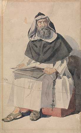 僧侣画像`Portrait of a Monk (1857) by Richard Dadd
