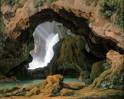 蒂沃利的海王星洞穴`The Grotto of Neptune in Tivoli (1812) by Johann Martin von Rohden