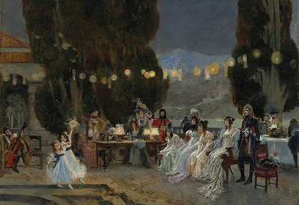 一个晚上这是约瑟芬的娱乐节目`An Evenings Entertainment For Josephine by François Flameng