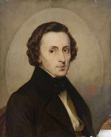 弗里德里克·肖邦肖像（1810-1849）`Portrait of Fryderyk Chopin (1810–1849) (1858) by Stanisław Stattler