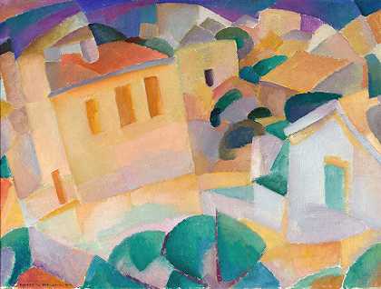 马洛卡岛`Mallorca, Terreno (1914) by Leo Gestel