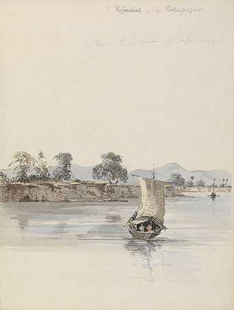 拉贾马哈尔附近的河景`River View near Rajmahal by Samuel Davis