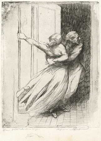 强奸案（Le Viol）`The Rape (Le Viol) (c. 1886) by Albert Besnard