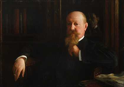 亚当·马克西米利安·奥德菲尔德肖像`Portrait of Adam Maksymilian Oderfeld (1902) by Józef Pankiewicz