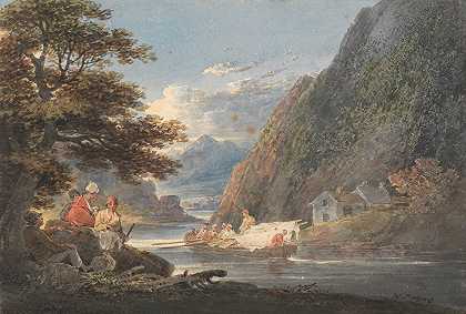 在威尔士卡迪根附近的蒂维河上`On the River Tivy, near Cardigan, Wales (1826) by William Payne