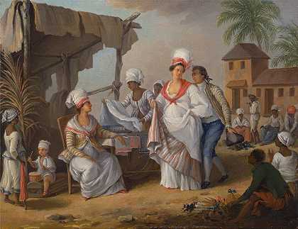 多米尼加罗索市场日`Market Day, Roseau, Dominica (circa 1780) by Agostino Brunias