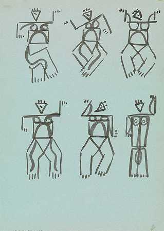 舞蹈人物研究之六`Six Studies of Dancing Figures (1910 ~ 1915) by Henri Gaudier-Brzeska