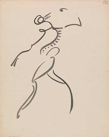 舞姿`Dancing Figure, in Profile (1910 ~ 1915) by Henri Gaudier-Brzeska