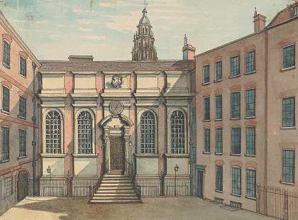 克莱门特s`Clements Inn (between 1794 and 1800) by Samuel Ireland
