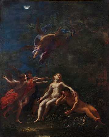亚当和夏娃的睡眠`Sleep of Adam and Eve (ca. 1703–08) by Giacomo Del Po