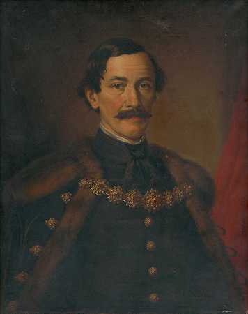 Teleki Miklós Barabás伯爵肖像`Portrait of Count Teleki Miklós Barabás (1862) by Miklós Barabás