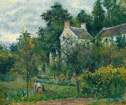 Rondest House及其花园位于L赫尔米塔奇，庞托伊斯`La Maison Rondest Et Son Jardin À Lhermitage, Pontoise (1878) by Camille Pissarro
