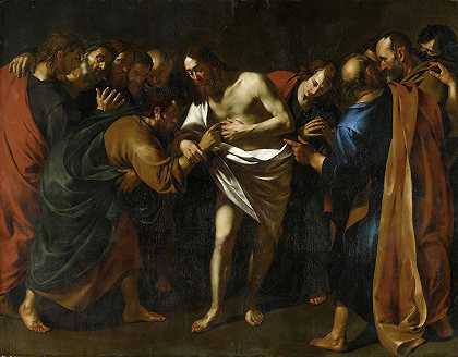 圣托马斯的怀疑`The Incredulity of St Thomas (c. 1626 ~ c. 1630) by Wouter Pietersz. Crabeth II
