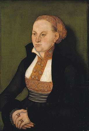 一位女士的肖像`Portrait of a Lady (1532 – 1535) by Lucas Cranach the Elder