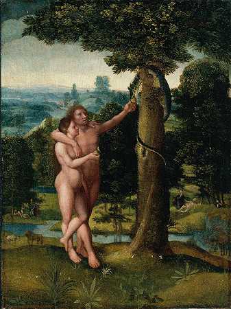 亚当和夏娃`Adam and Eve (circa 1520) by Adriaen Isenbrandt