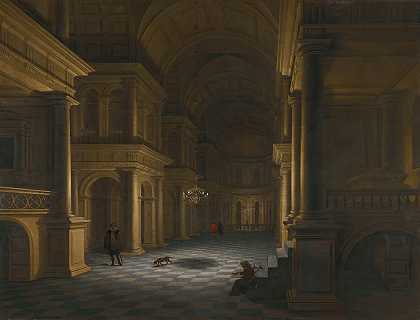 Anthonie de Lorme创作的古典教堂屋内`The Interior Of A Classical Church by Anthonie de Lorme