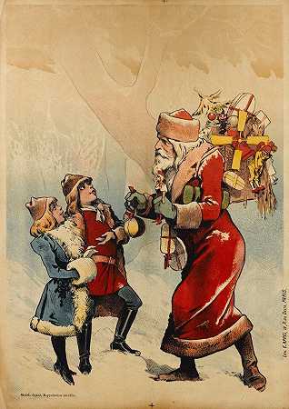 圣诞老人和两个孩子`Le Père Noël et deux enfants (1880~1900)