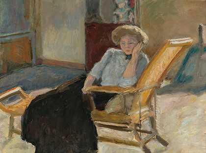 坐着的女人`Femme Assise (circa 1907) by Pierre Bonnard
