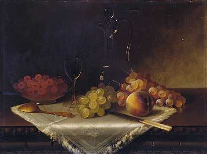 《水果静物》卡杜修斯·金雀花`Still Life with Fruit by Carducius Plantagenet Ream