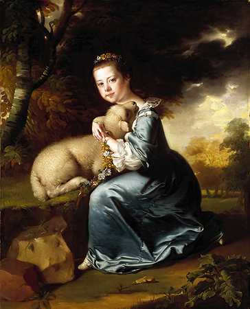 弗朗西斯·沃伦小姐画像`Portrait of Miss Frances Warren (circa 1763) by Joseph Wright of Derby
