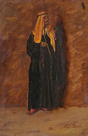 一个站立的贝都因人的研究`Study of a standing bedouin (1868)