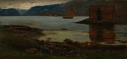 杰蒙德沙夫，哈丹格尔`Gjermundshavn, Hardanger (1861) by Amaldus Nielsen