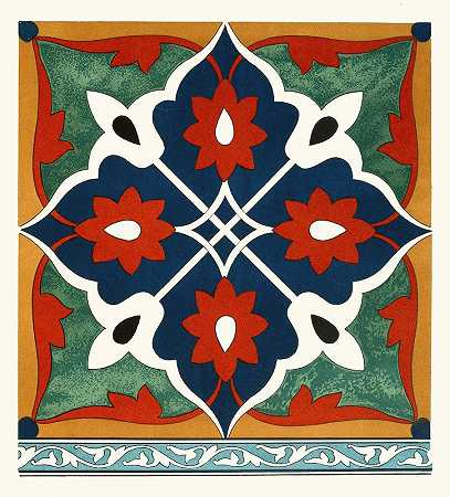 来自阿富汗边界委员会Pl 08的18块装饰瓷砖`18 plates of ornamental tiles from the Afghan Boundary Commission Pl 08 (1884) by Afghan Boundary Commission