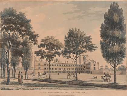 剑桥大学耶稣学院`Cambridge University; Jesus College (1799) by Thomas Malton the Younger