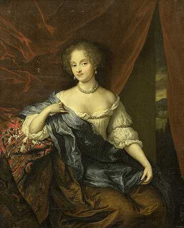 一个女人的肖像，可能是范·西特斯家族的成员`Portrait of a woman, possibly a member of the van Citters family (1674) by Caspar Netscher