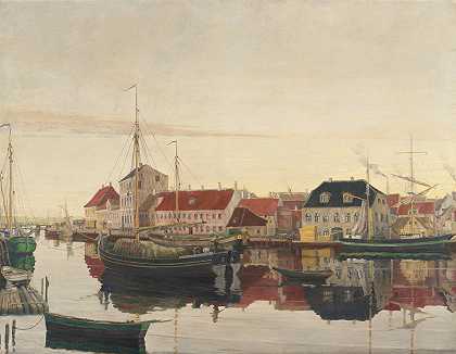 兰德斯港`Randers havn (1906) by Johan Rohde