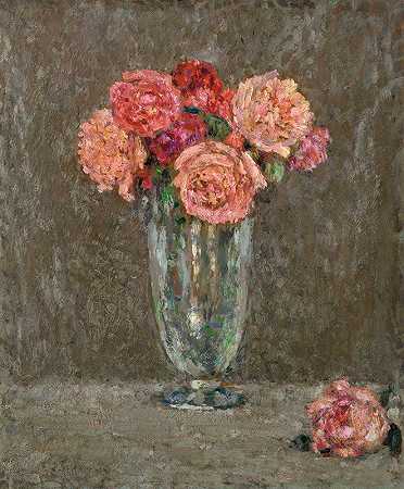 亨利·勒·西达纳的玫瑰`Roses (circa 1930) by Henri Le Sidaner