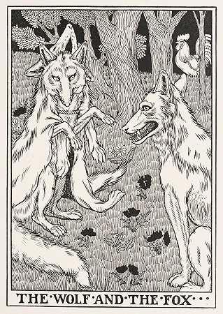 狼和狐狸`The Wolf and the Fox (1900) by Percy J. Billinghurst