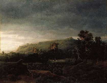 森林`A Forest (1853) by Lars Hertervig