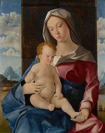 圣母子`Madonna and Child (1485~1515) by Vincenzo di Biagio Catena