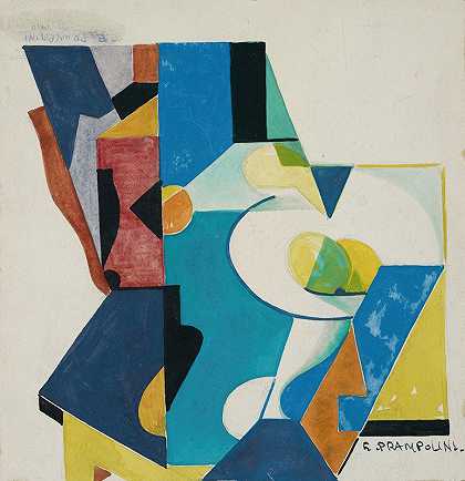 抽象静物`Abstract Still Life (1919) by Enrico Prampolini