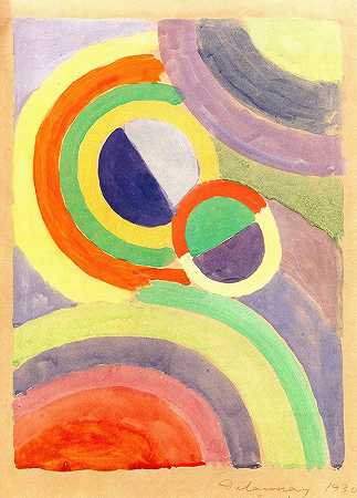作文`Composition (1930) by Robert Delaunay