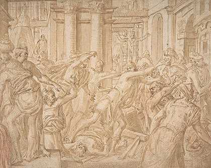 基督将货币兑换商赶出圣殿`Christ Driving the Money Changers from the Temple (1530–70) by Frans Floris