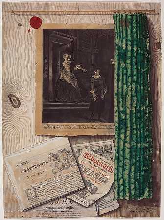 欺骗L眼睛依然活着`Trompe lOeil Still Life (c. 1754) by Jacobus Cornelis Meyer