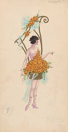 10朵金盏花`10~Marigolds (1919 ~ 1920) by Will R. Barnes