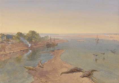 恒河`The Ganges (1863) by William Simpson
