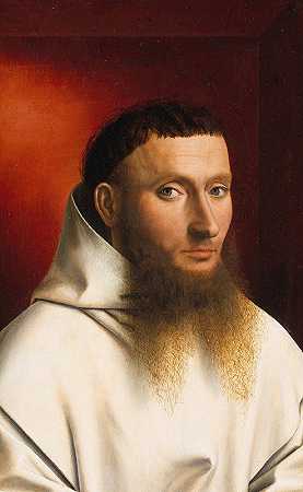 卡图西人的肖像`Portrait of a Carthusian (1446) by Petrus Christus